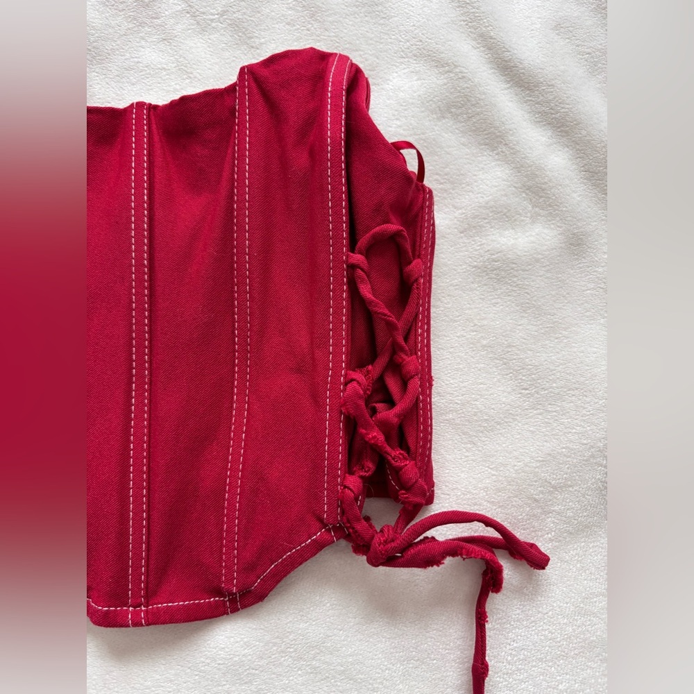 Garage Red Corset Top - Picture 2 of 4